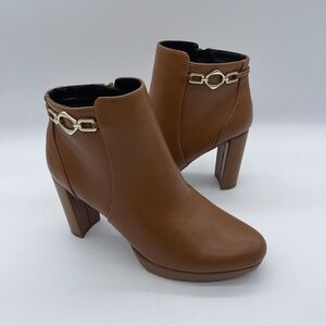 Naturalizer Berri‎ Women's Size 11 Ankle Boots Tawny Brown Casual Platform Boots